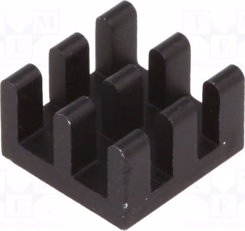 1 dissipatore di calore: stampato, dimensioni: L: 10 mm, W: 10 mm, altezza: 6 mm, colore: nero, materiale: alluminio, modello: ICKBGA10X10