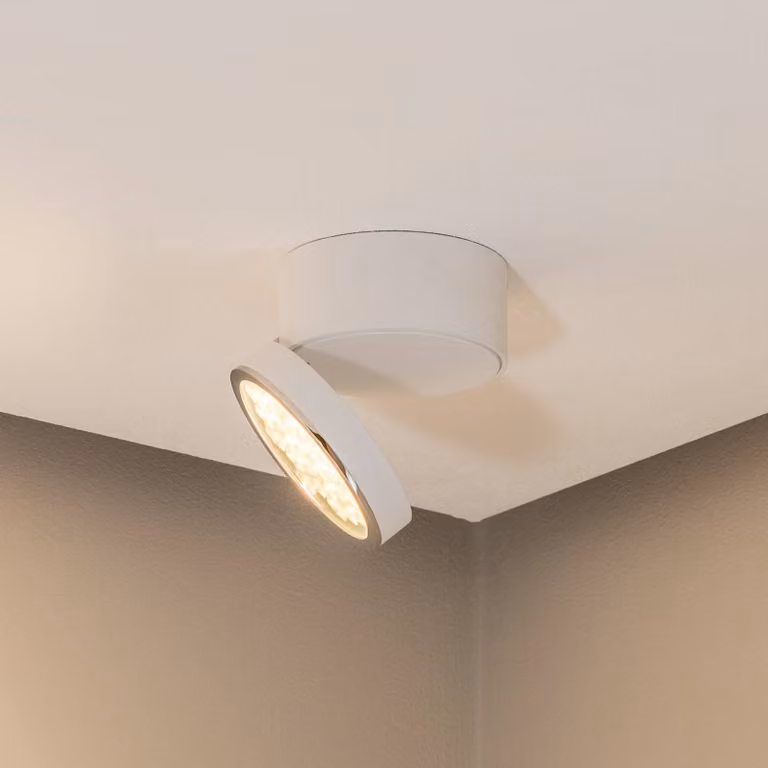 BEGA Bega Faretto da soffitto 51312.1, bianco, metallo DALI orientabile 51.312,, dimmerabile, Bianco / Opale, Soggiorno / Sala da pranzo, Alluminio, Moderno
