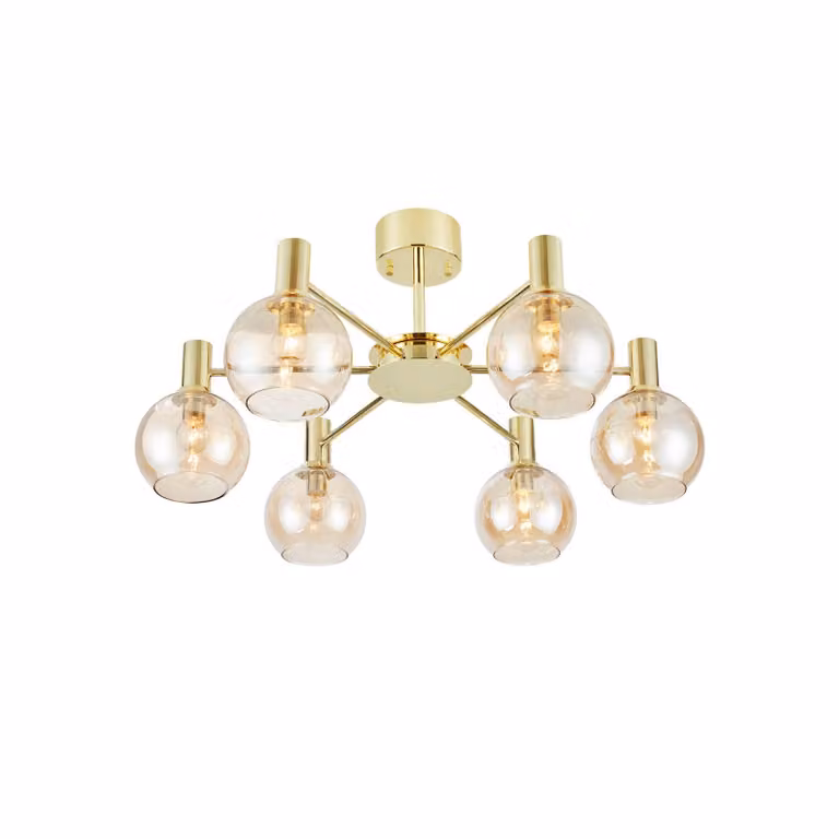Markslöjd Plafoniera soffitto Ambra, dimmerabile, Ottone / Oro, Soggiorno / Sala da pranzo, Vetro, Plafoniera