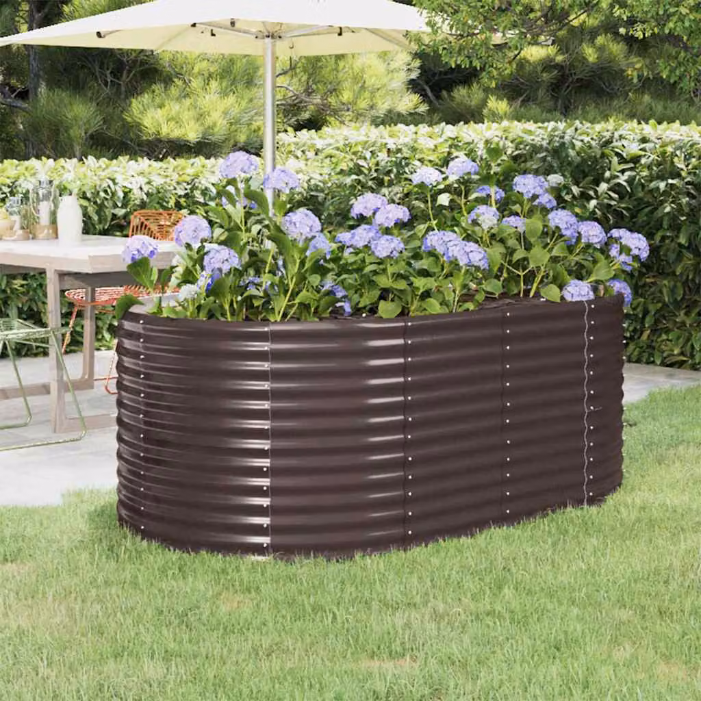 Letto da giardino rialzato vidaXL in acciaio zincato marrone L: 175 cm, P: 100 cm, H: 68 cm