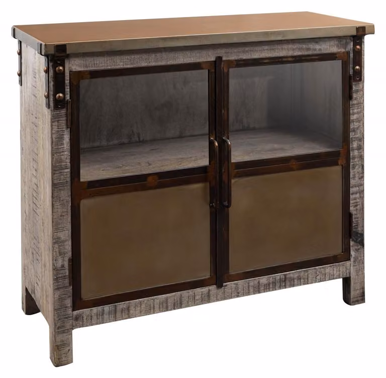 MASSIVMOEBEL24 | credenza in legno di Mango 100x40x90 marrone laccato HEAVY INDUSTRY #227