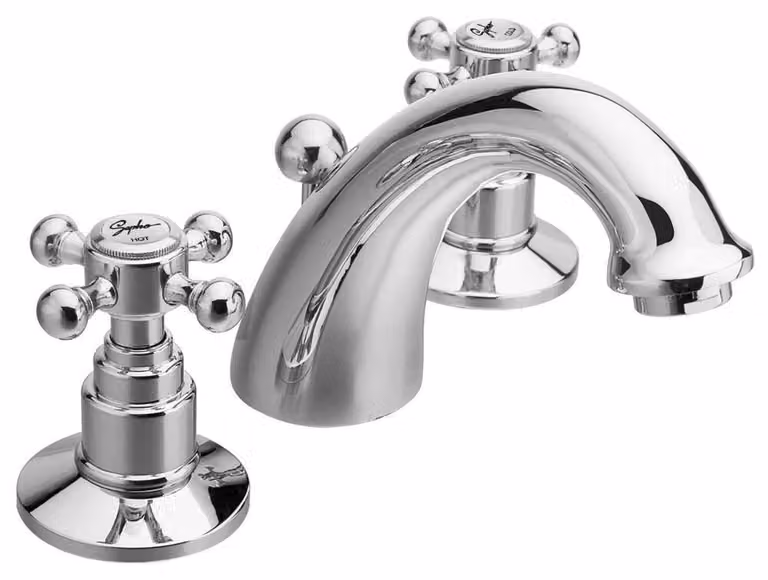 Sapho Reitano Rubinetteria Antea - Miscelatore da lavabo con bocca di erogazione, installazione a 3 fori, cromo 3021
