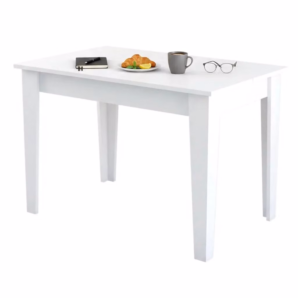 Tavolo fisso Eupilio DMORA per 4 persone, rettangolare, bianco, L: 110 cm, P: 72 cm, H: 75 cm – 2