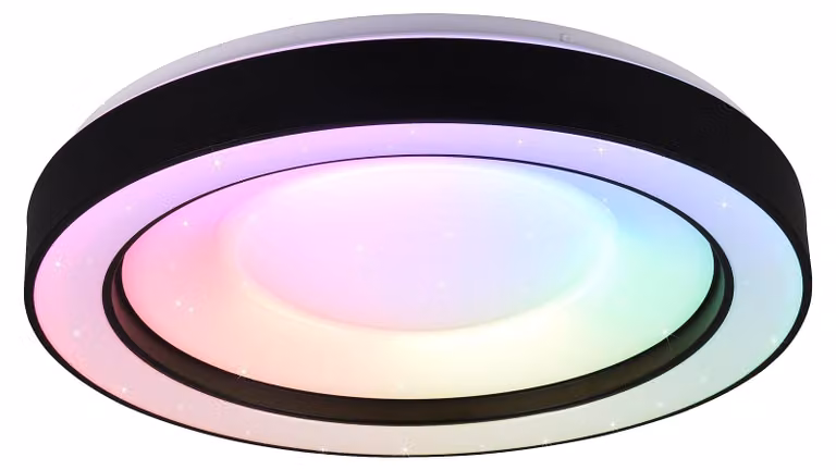Lampada da soffitto a LED modello Arco, diametro 49 cm, finitura nero opaco, 22 W, 2500 lumen