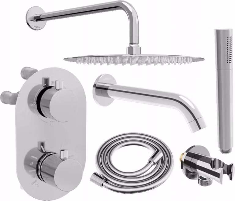 Mexen Kai DR70 set da bagno e doccia ad incasso con soffione 25 cm, cromato - 77602DR70251-00