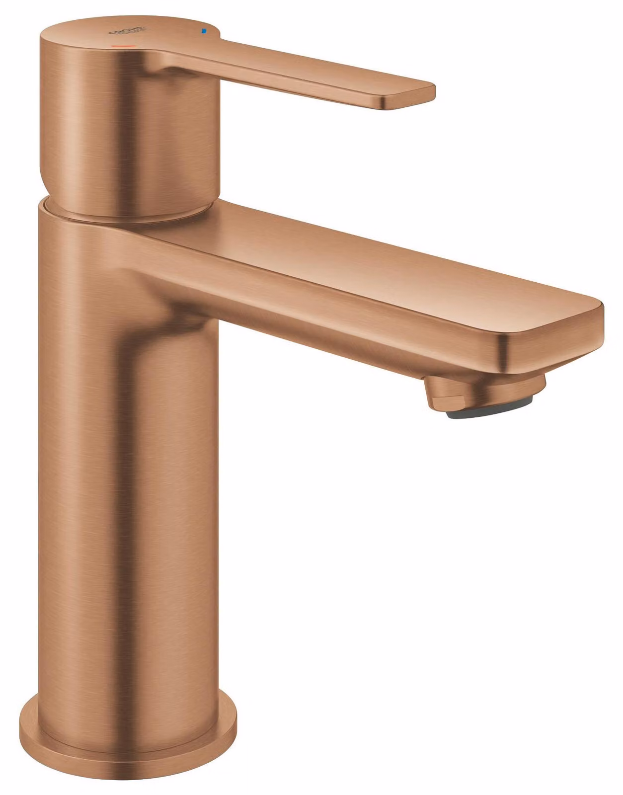 GROHE Mitigeur per lavabo, modello Lineare, taglia XS - Piletta con sistema di chiusura a click-clac - Finitura Warm Sunset spazzolata - Codice prodotto: 23791DL0