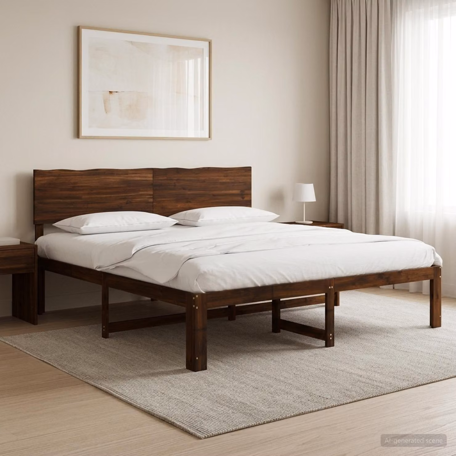 vidaXL Letto matrimoniale ROSTOCK in legno di acacia marrone scuro L/P/H: 184 x 200 x 101 cm