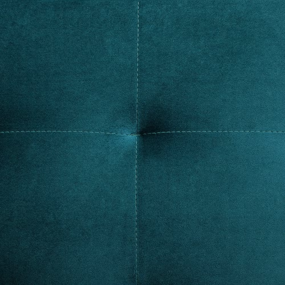 Pouf ottomana Beliani in velluto trapuntato verde petrolio con gambe in legno per soggiorno, forma rettangolare, L: 80 cm, P: 41 cm, H: 41 cm – 2
