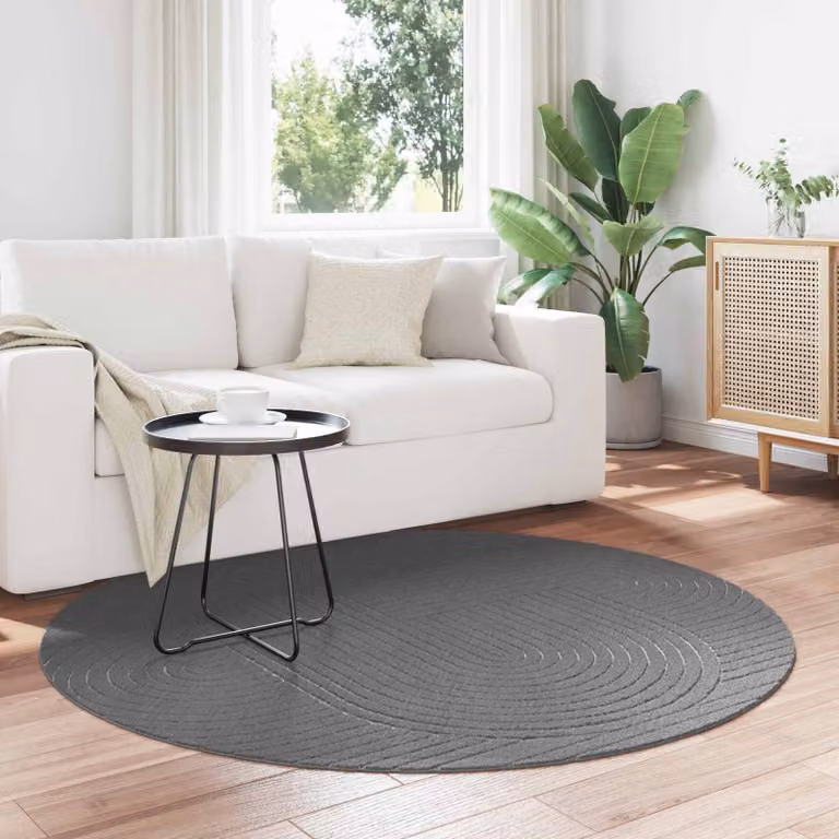 Tappeto rotondo vidaXL PALMERAS per interno ed esterno, Antracite, Ø 200 cm