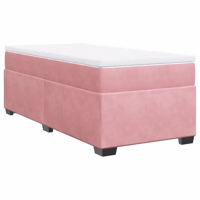 Letto singolo | Letto per adulti | Giroletto a Molle con Materasso Rosa 80x200 cm in Velluto