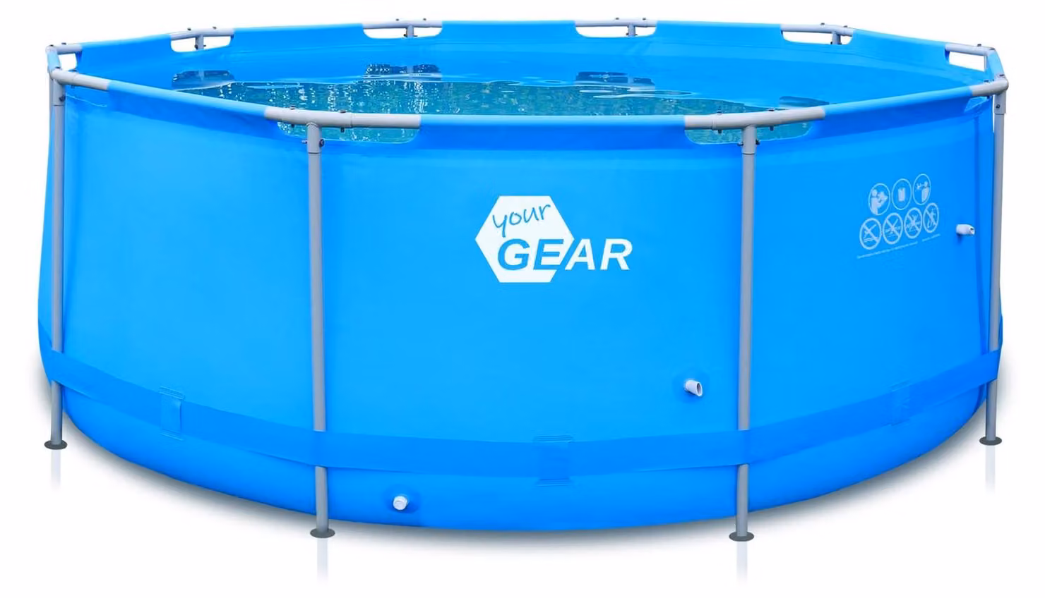 Piscina fuori terra - Telaio in acciaio - Rotonda - Ø 366 cm - Altezza 122 cm