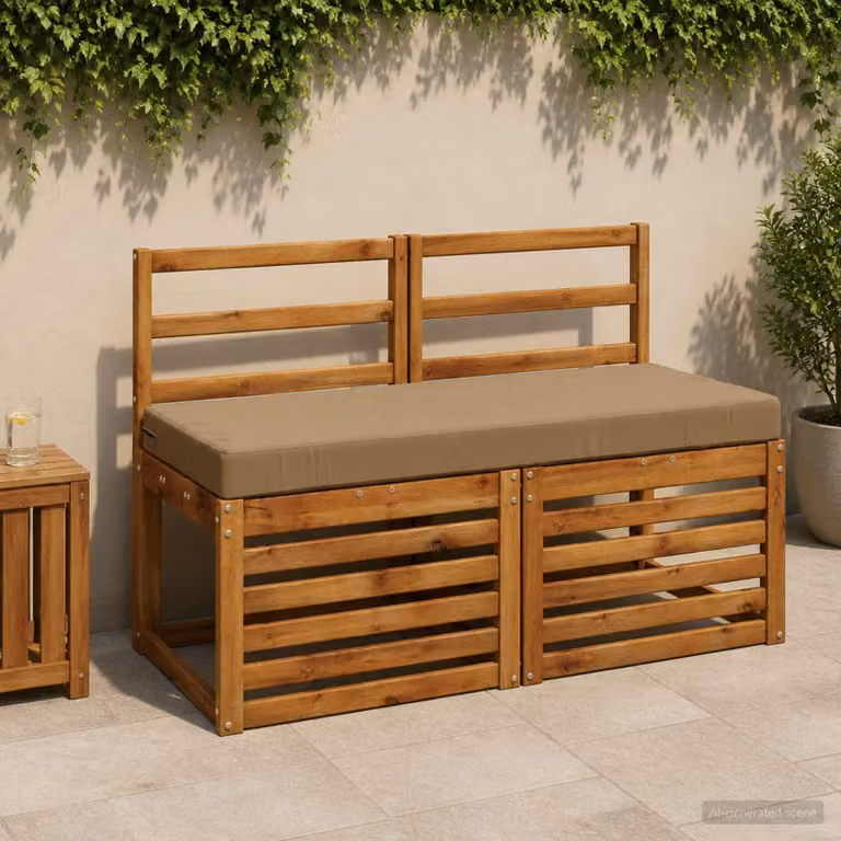 Cuscino per panchina vidaXL SOEST rettangolare in poliestere beige con rivestimento rimovibile e resistente ai raggi UV
