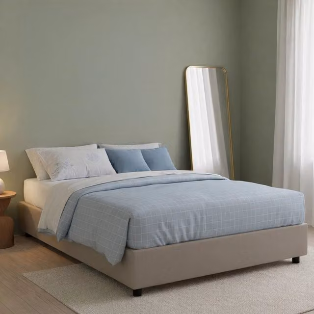 Letto Matrimoniale Apelt con Materasso Incluso, Struttura con Contenitore a Alzata, Grigio, L/P/H: 160 x 200 x 175 cm