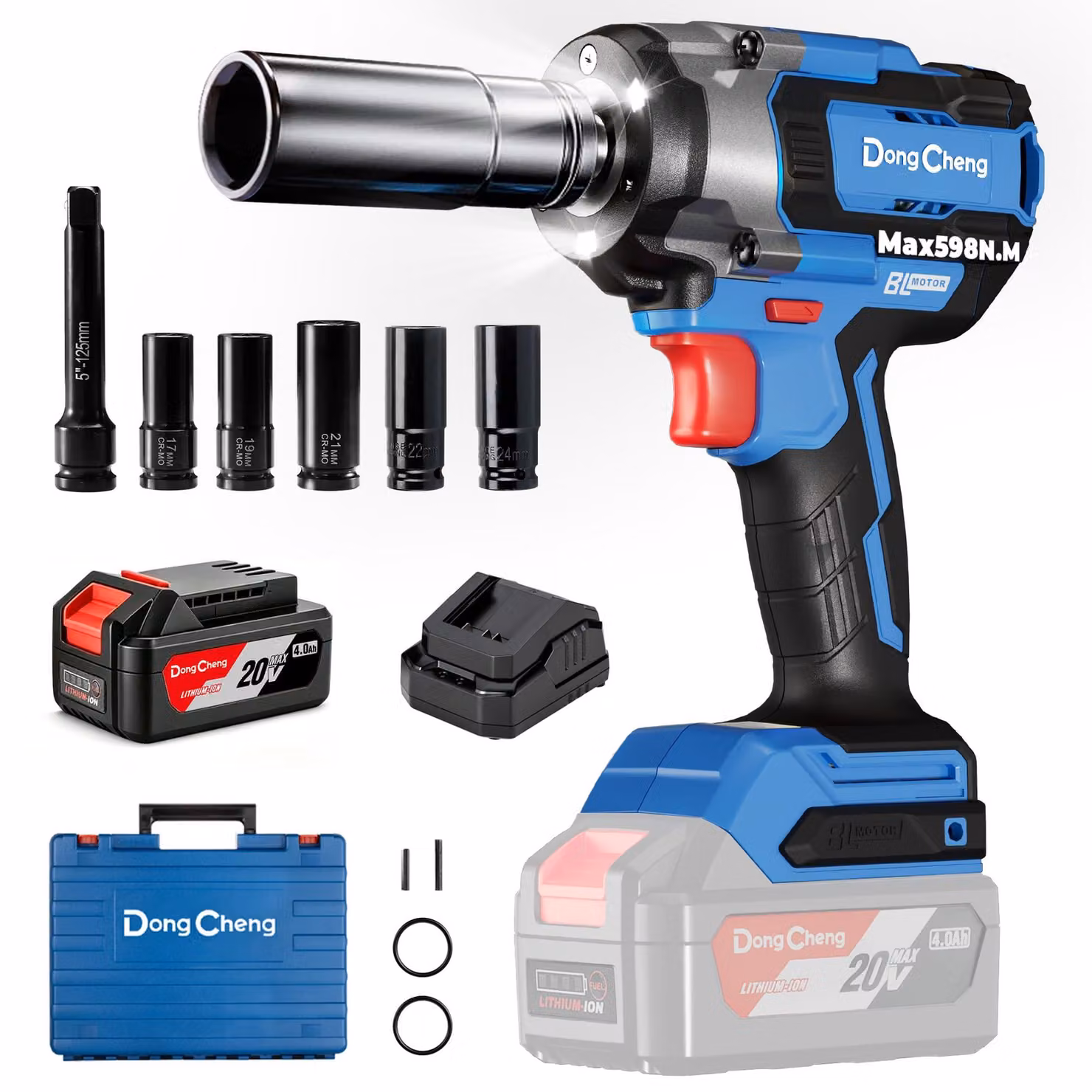 Avvitatore a percussione brushless - 18 Volt, 598 Nm - Batteria da 4,0 Ah - Utensile senza fili