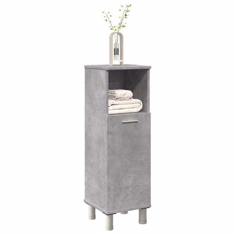 Mobile da bagno moderno vidaXL in legno e MDF, colore grigio cemento, L/P/H: 30 x 30 x 95 cm