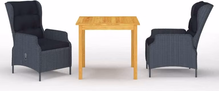 Maison Exclusive - Set da pranzo da giardino a 3 pezzi, grigio scuro