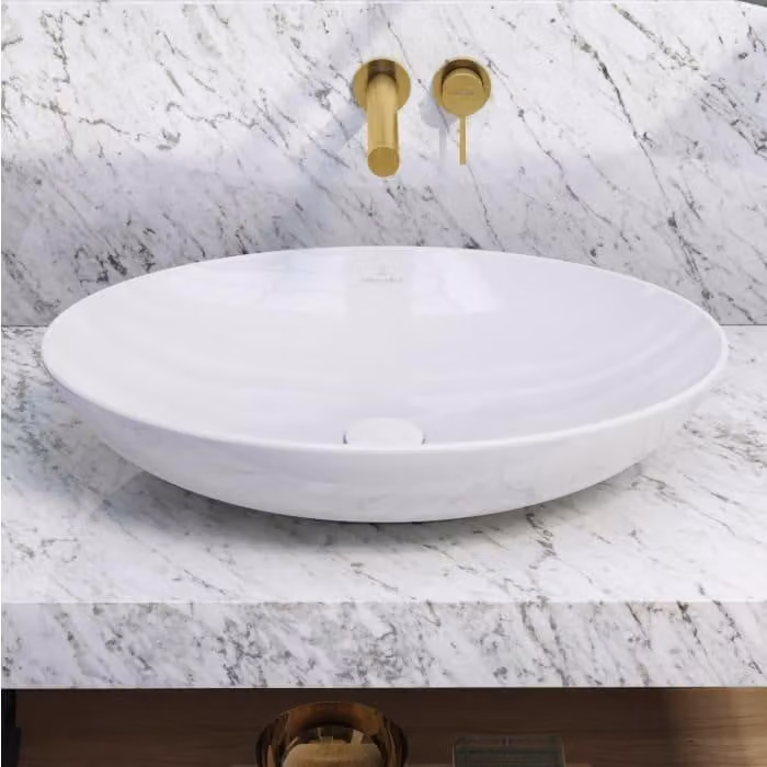 Villeroy & Boch Loop&Friends - Lavabo da appoggio, 560x380 mm, senza sfioratore, CeramicPlus, bianco alpino 4A4701R1