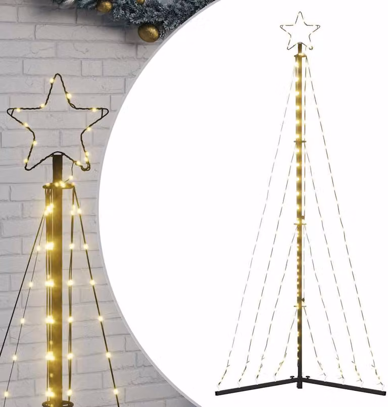 Albero di Natale a LED 339 LED Bianco Caldo 182 cm