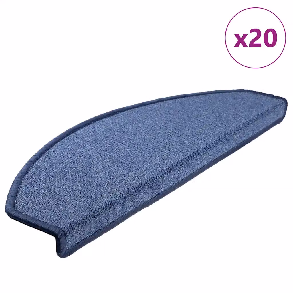 vidaXL Tappetini per scale 20 pz 65x24x4 cm Blu Semicircolari Grandi