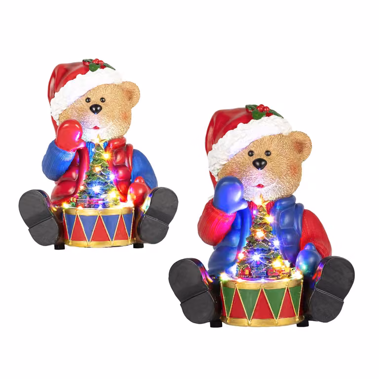 Orsetto Natalizio con Movimento, Musica e LED Multicolor VESTIAMO CASA Altezza: 27 cm