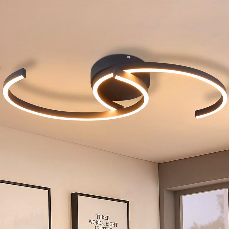 ZMH lampada da soffitto LED soffitto soggiorno: bianco soggiorno lampada 25W 3000K bianco caldo design lampada 2 luna stringa cucina lampada decorazione camera da letto lampada