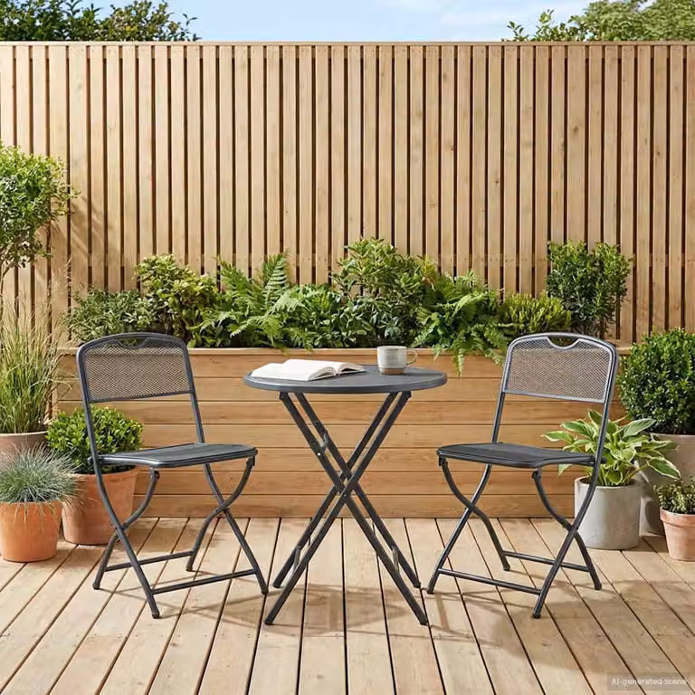 Set di 2 sedie da giardino vidaXL in acciaio verniciato antracite con seduta in textilene resistente alle intemperie