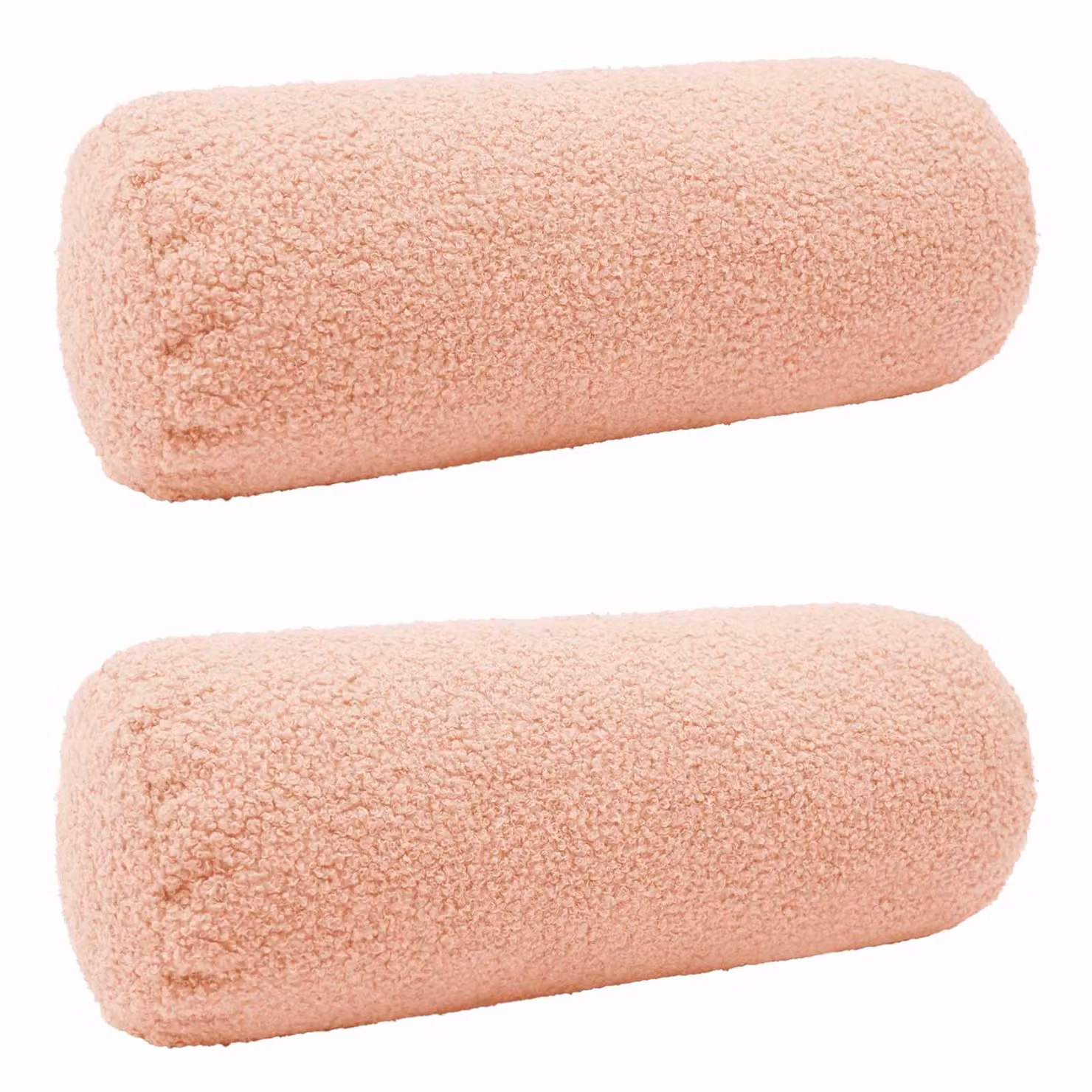 Set di 2 federe vidaXL HEERLEN rosa in tessuto bouclé, forma ovale, L: 40 cm x P: 15 cm