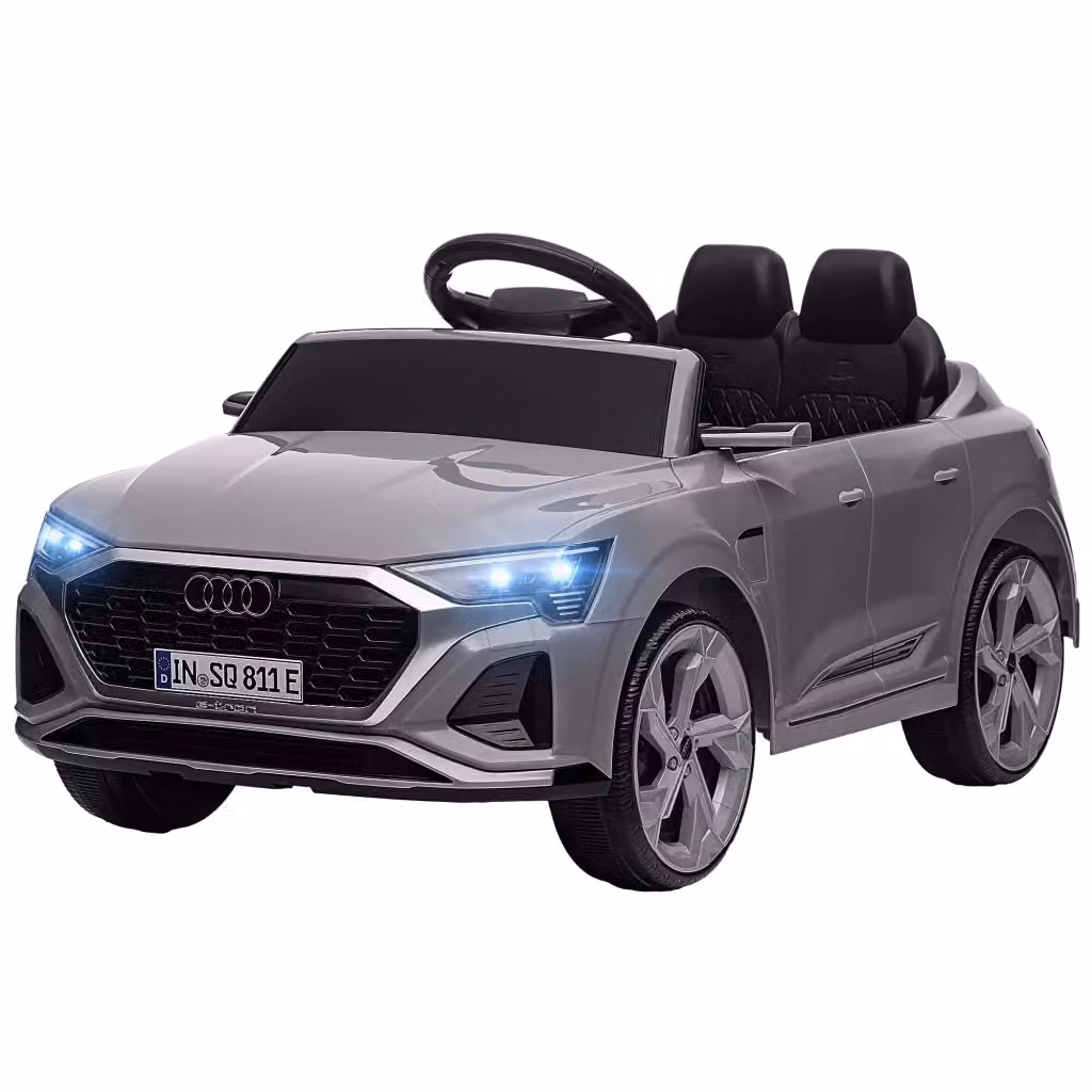 Auto Elettrica per Bambini Audi Q8 XYLO 12V con Telecomando, Fari, Clacson e Musica, Grigio – 2