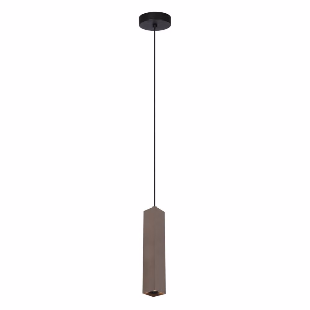 Lampada a sospensione moderna per soggiorno cucina sopra isola marrone tubo quadrato 1xGU10 10W ANDER Italux