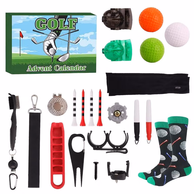 Calendario dell'Avvento 2026 per uomini, con accessori da golf, 24 giorni di attesa per il Natale, idea regalo