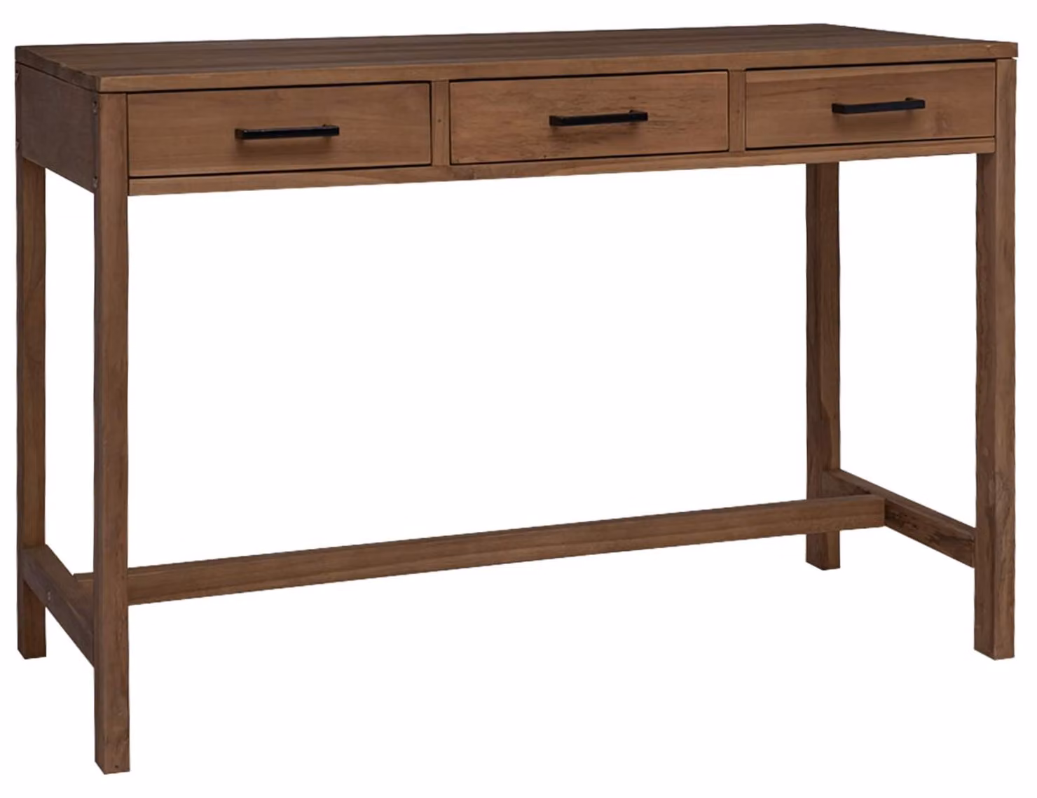Scrivania con cassetti, in legno massello di teak naturale