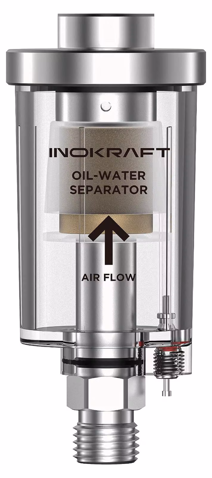 Separatore olio-acqua, attacco 1/4" NPT, pressione massima 90 PSI, accessorio per compressore d'aria