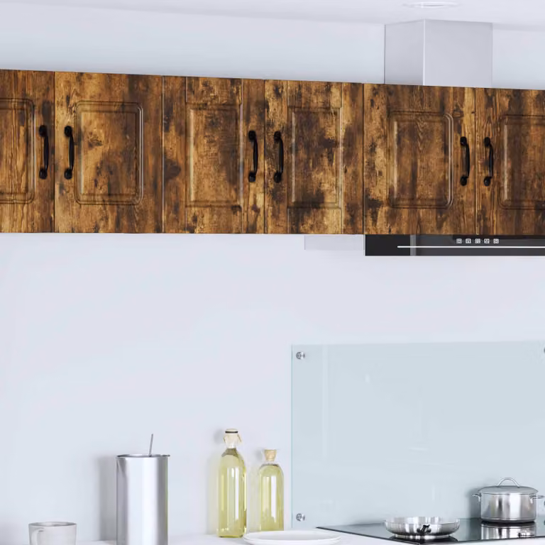 Set di 2 armadietti a muro vidaXL PORTO in legno ingegnerizzato marrone con ante a battente e ripiani interni per cucina L/P/H: 40 x 31 x 30 cm