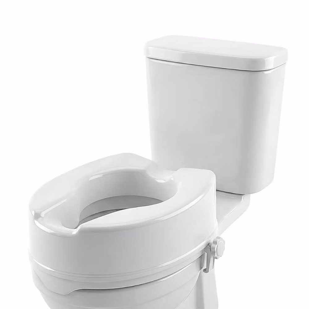 Mobiclinic, rialzo per sedile WC, 14 cm, titanio, , rialzo per sedile WC, attacco per anziani, ausili per WC, extra stabile, bianco