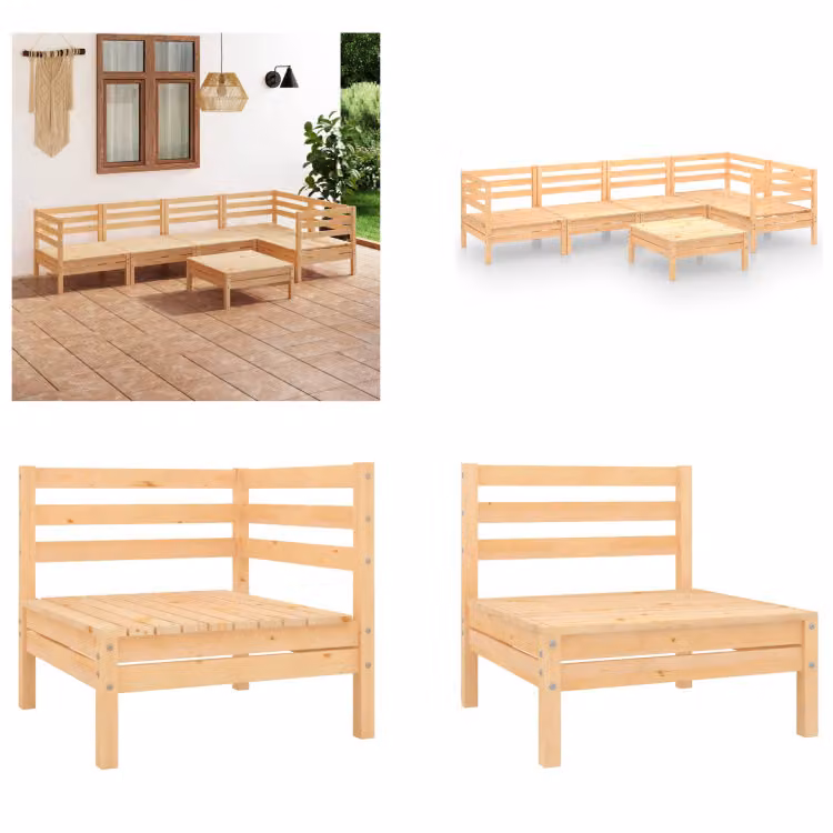 vidaXL set salotto da giardino 6 pezzi pino massiccio - Set salotto da giardino - Set salotto da giardino - Set divano pallet - Set divano pallet