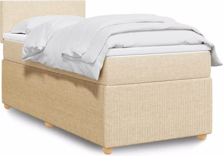 Maison Exclusive - Giroletto a Molle con Materasso Crema 90x200 cm inTessuto