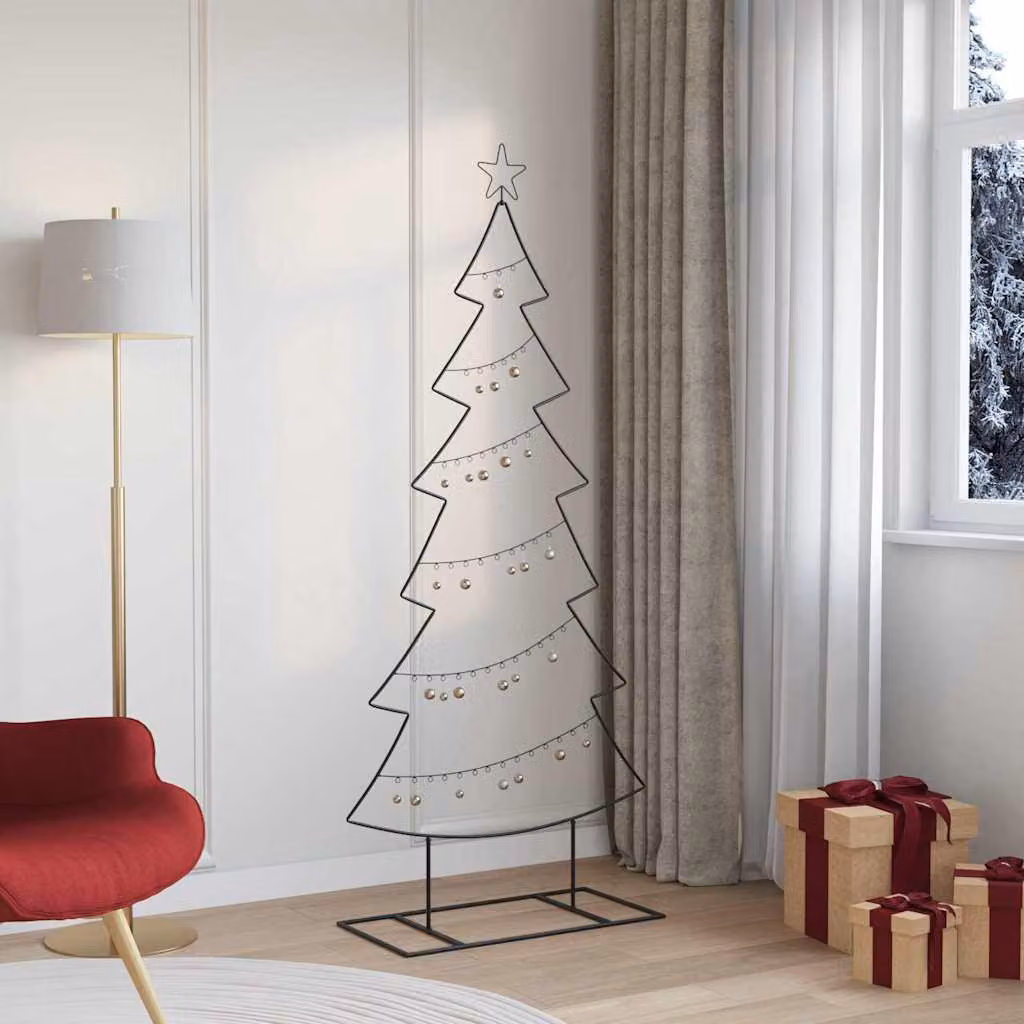 Maison Exclusive - Albero di Natale in metallo, nero, 180 cm, acciaio