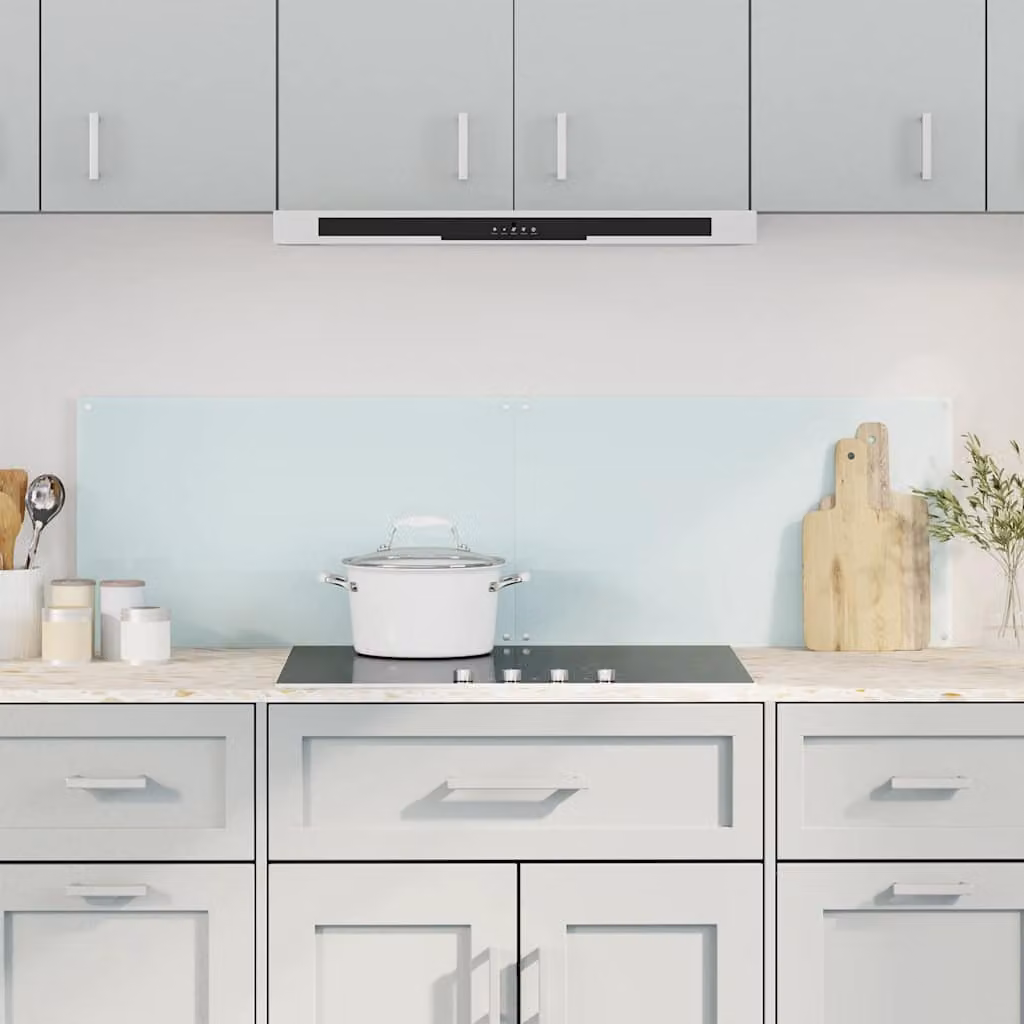 Set di 2 paraschizzi per cucina vidaXL in vetro temperato bianco, L 70 cm x H 60 cm