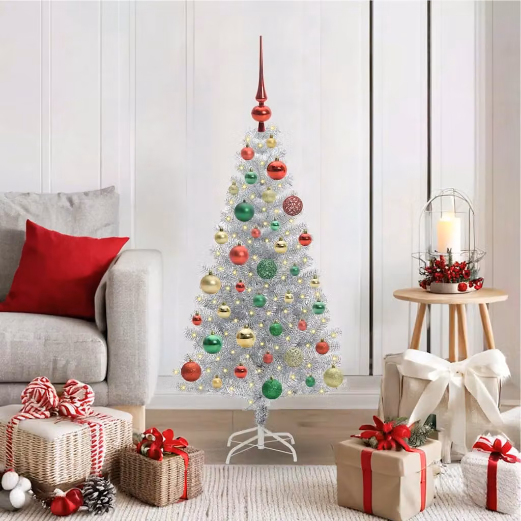 vidaXL Albero di Natale Argento 120 cm PET