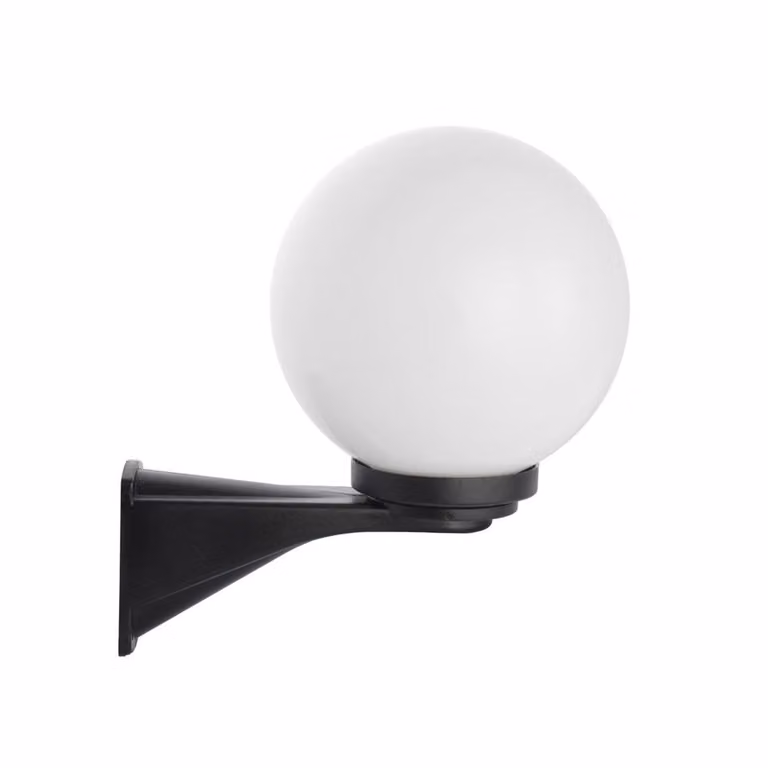Lampada da parete per esterni a sfera o fumé 20 cm 1xE27 nero IP43 SU-MA Kule K 3012/1/KD 200