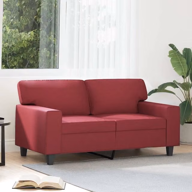 Divano a 2 Posti-Sofa 2 Posti Rosso Vino 120 cm in Similpelle 201575