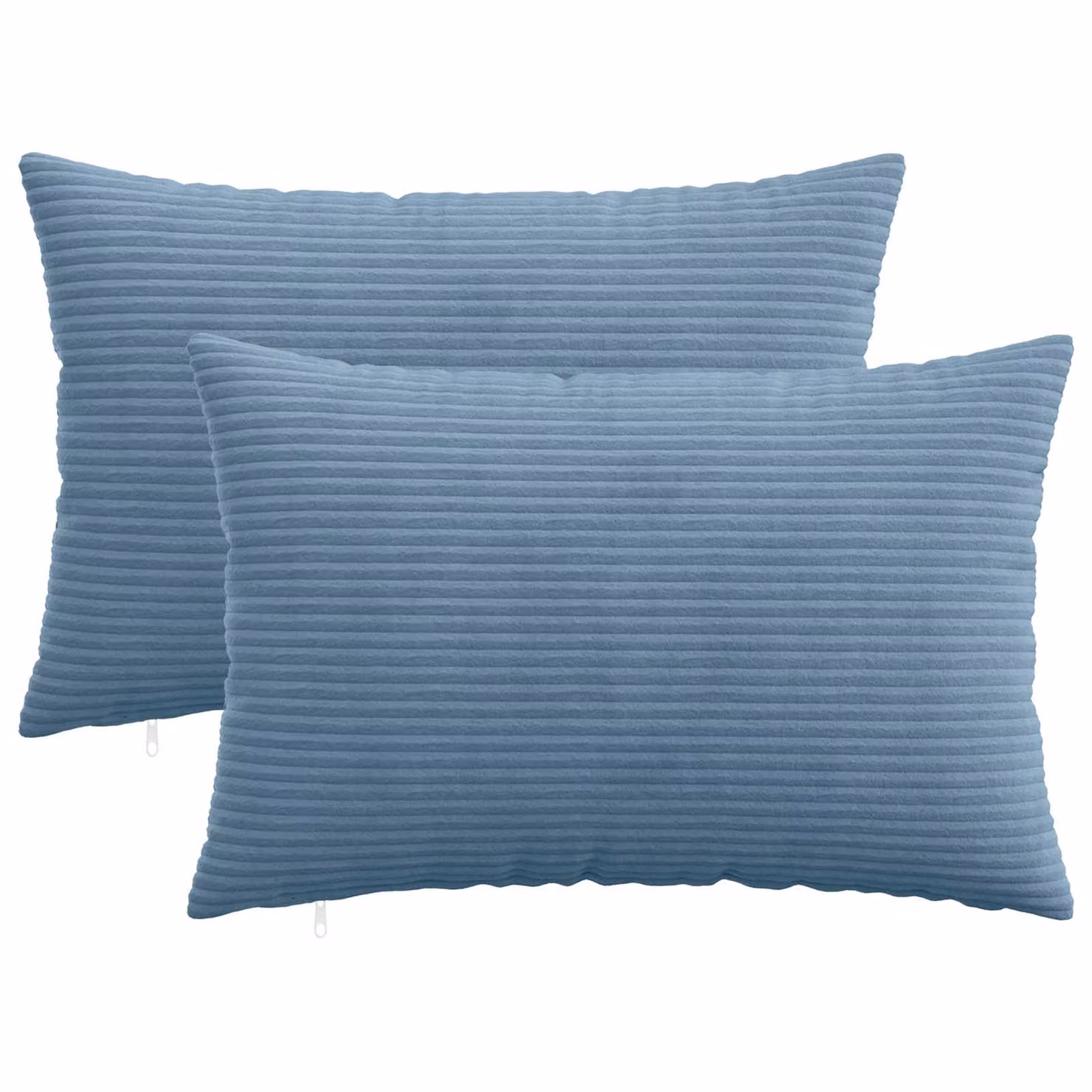 Set di 2 federe vidaXL HEERLEN in velluto a coste blu, L 60 cm x P 40 cm
