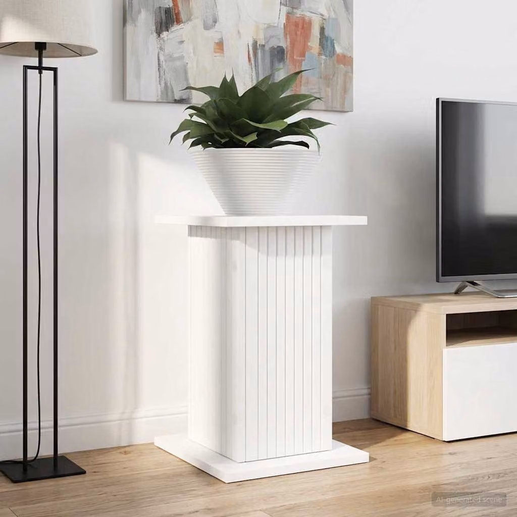 Set di 2 tavolini da appoggio moderni vidaXL in legno bianco, rettangolari, L/P/H: 30,5 x 30 x 43 cm