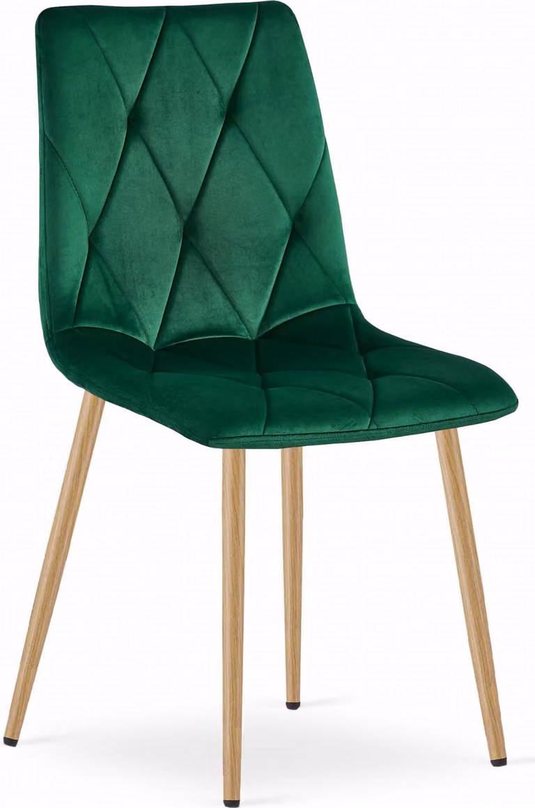 LIBRA Sedie per sala da pranzo, soggiorno, ufficio - velluto verde scuro / gambe in legno