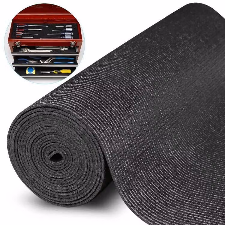 Inserto per cassetto, spessore 3 mm, dimensioni 40,6 x 487 cm, tappetino antiscivolo, colore nero