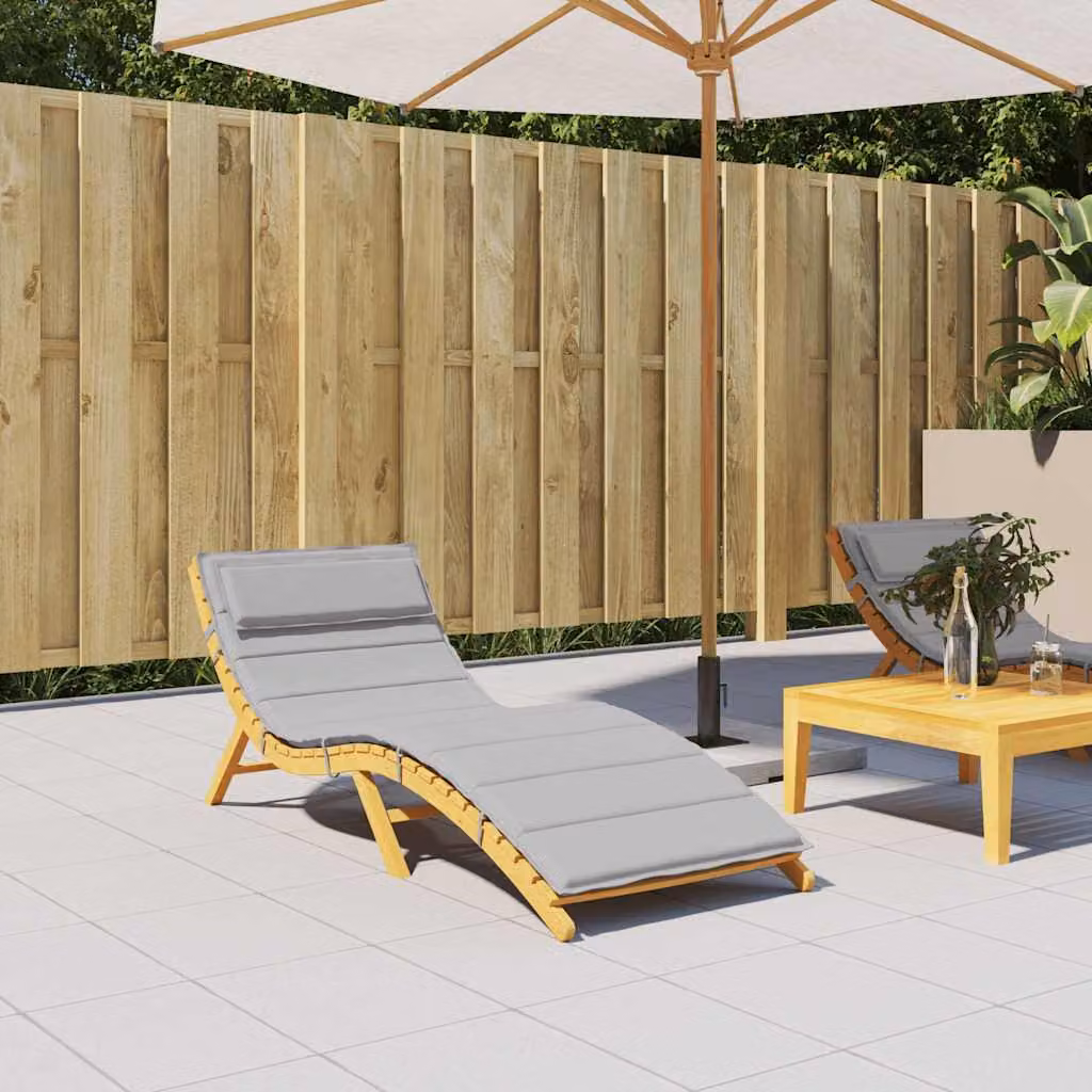 vidaXL Cuscino per Lettino Grigio in Tessuto Oxford e Schiuma, L/P/H: 180 x 60 x 4 cm