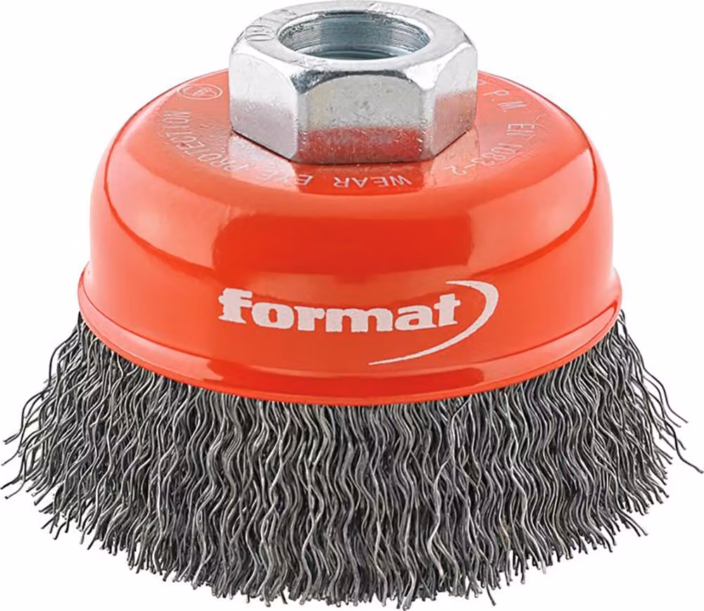Formato Spazzola a tazza in acciaio M14 aggraffata 80x mm