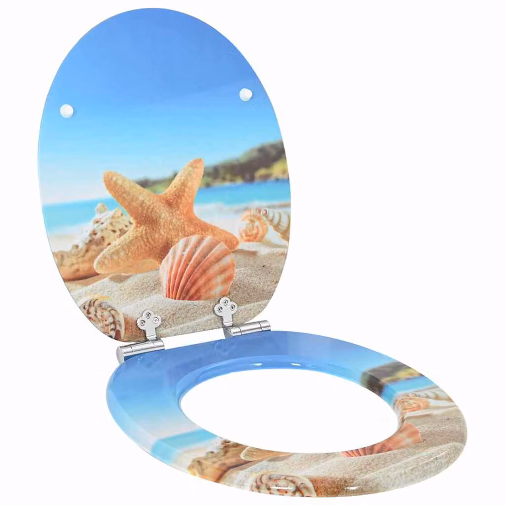 Sedile per WC con design conchiglia di mare vidaXL, multicolore, 44 x 38 cm