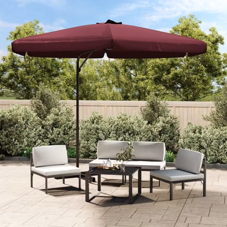 Maison Exclusive - Ombrellone con palo in acciaio, 300 cm, colore bordeaux