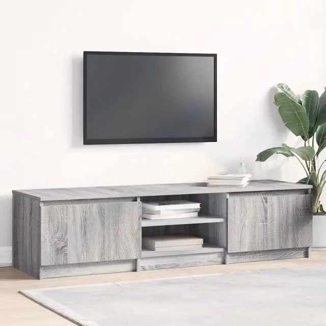 Mobile TV Grigio Sonoma 140x40x35,5 cm in Legno Multistrato